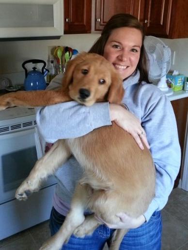 Lindsay Seals holding her dog