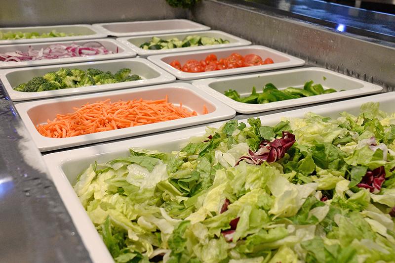 A picture of the salad options at Tecumseh Dining Center